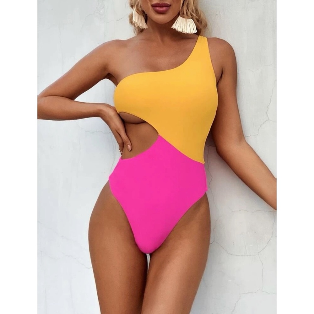 Color-block One Piece Swimsuit